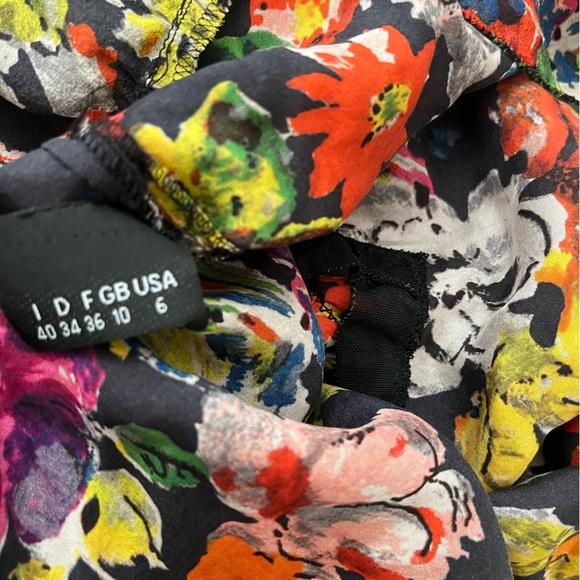 [US6]Mariella Burani Floral Sleeveless Deep V Silk Dress - Picture 8 of 8